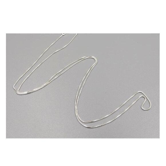 Sterling Silver Chain for Men, SOLID 925 ITALY Silver BOX Chain, 1mm Chain - Picture 2 of 2